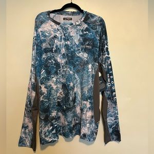 Magellan NWT Men’s Mossy Oak Whitecap Pro Blue Camo Fishing Shirt